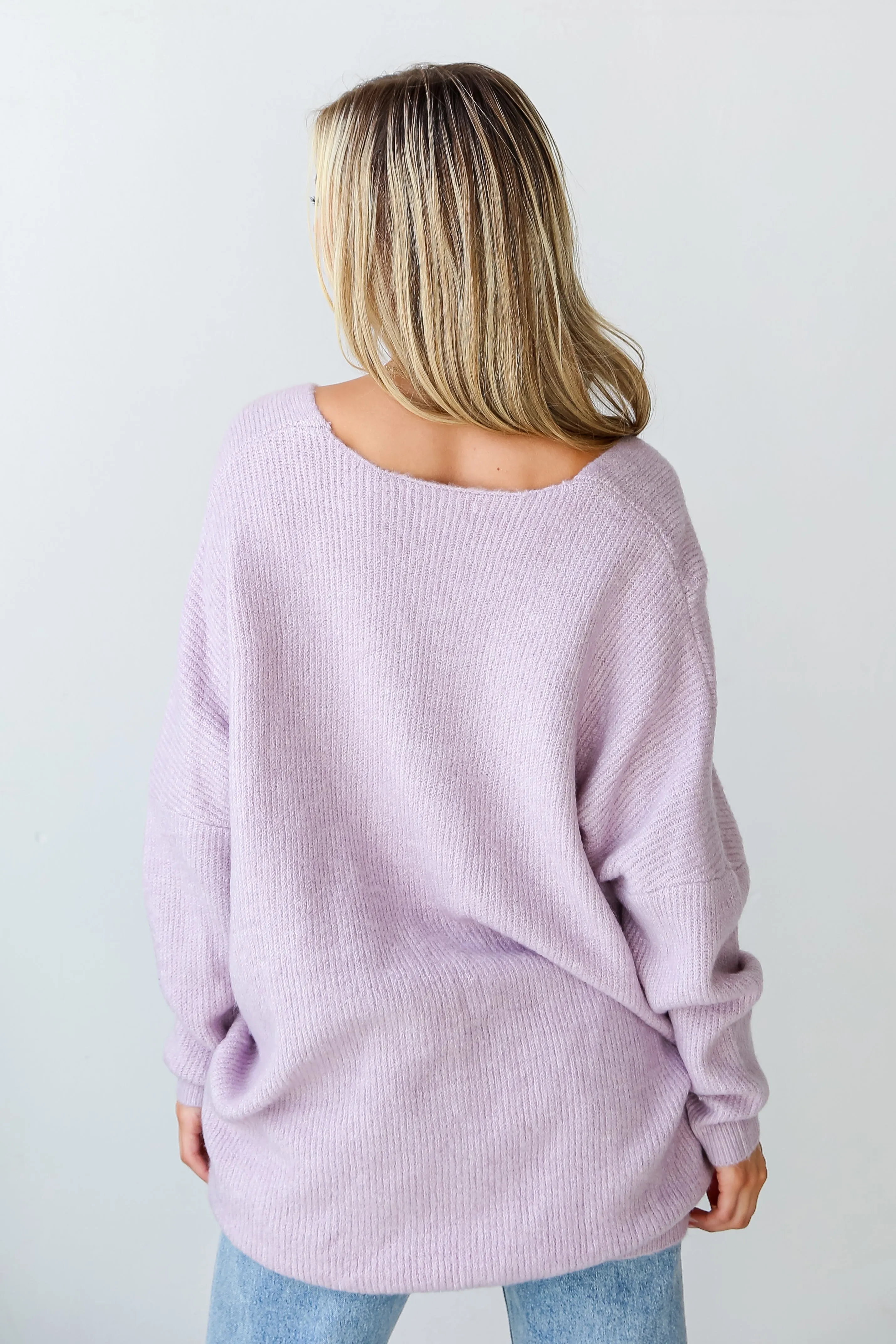 Toasty Moments Lilac Oversized Sweater