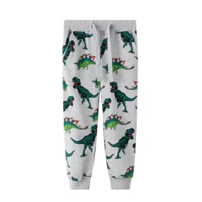 Toddler Boy's Dinosaur Print Solid Casual Pants