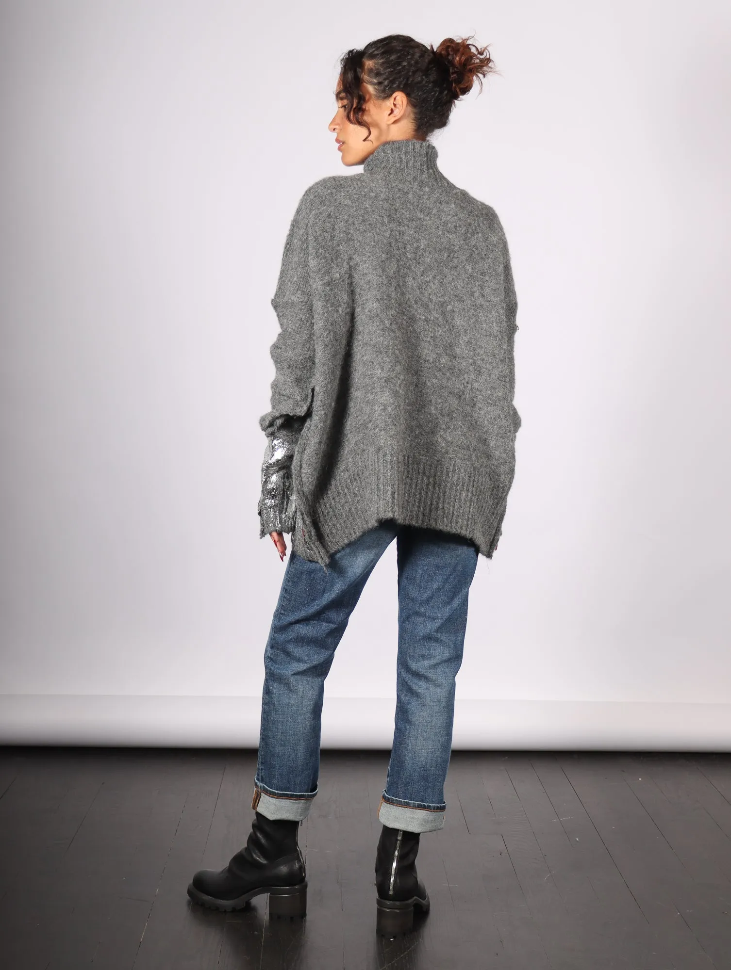 Turtleneck Sweater in Charcoal & Foil by Amano by Lorena Laing