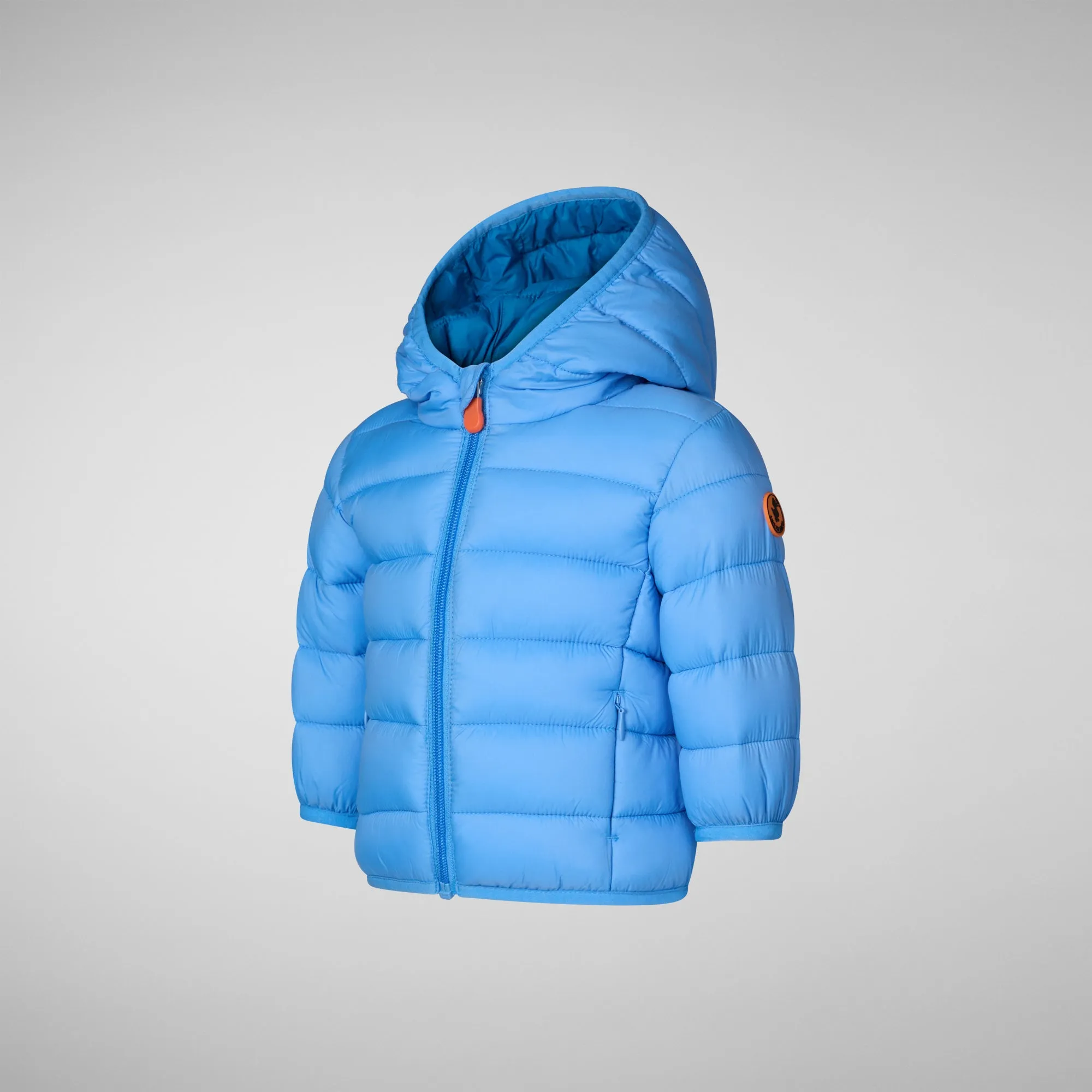 Unisex kids' animal free puffer jacket WAlly in cerulean blue