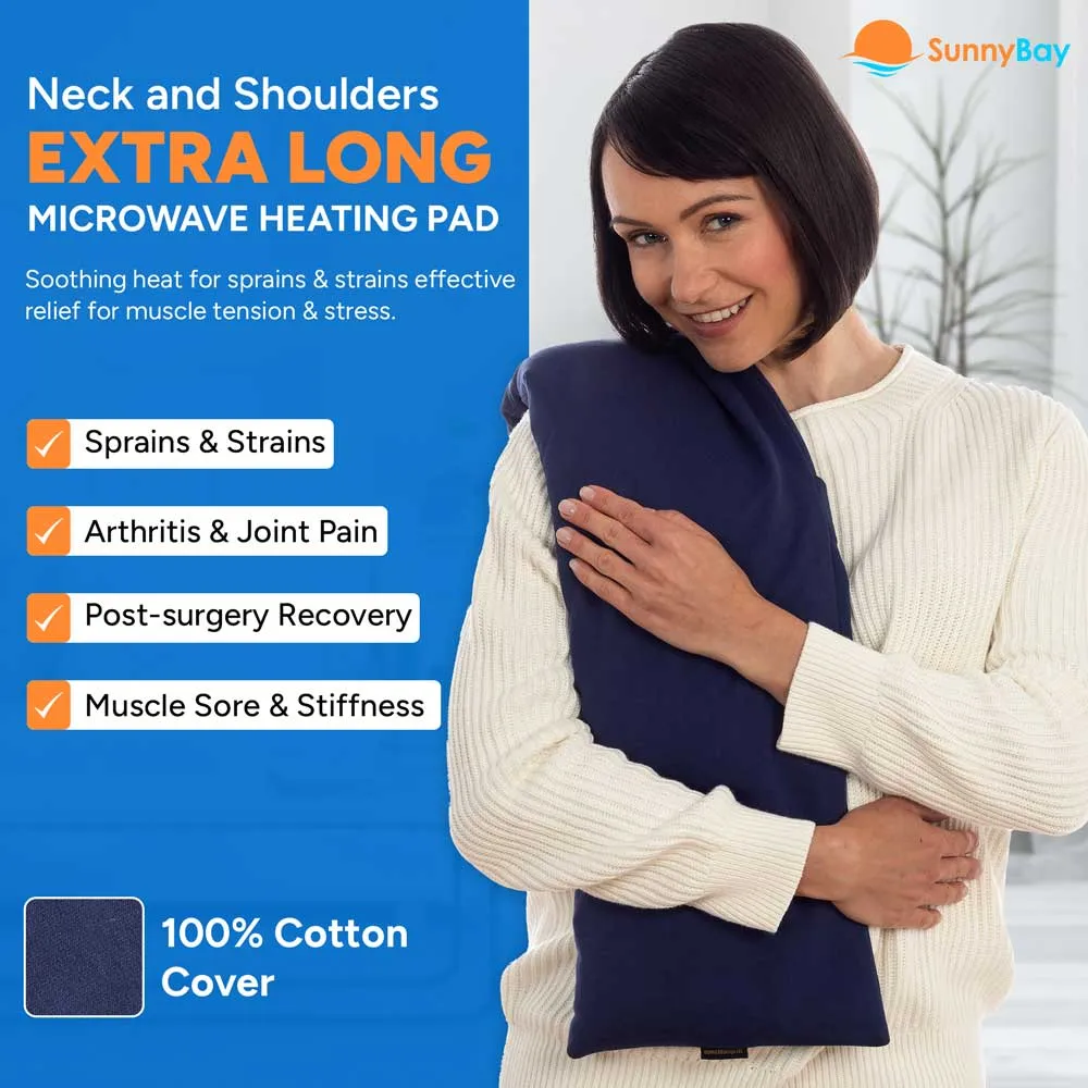 Unscented Shoulder Heating Wrap - 9"x29", Moist Hot Cold Pack - Bean Bag Warmer