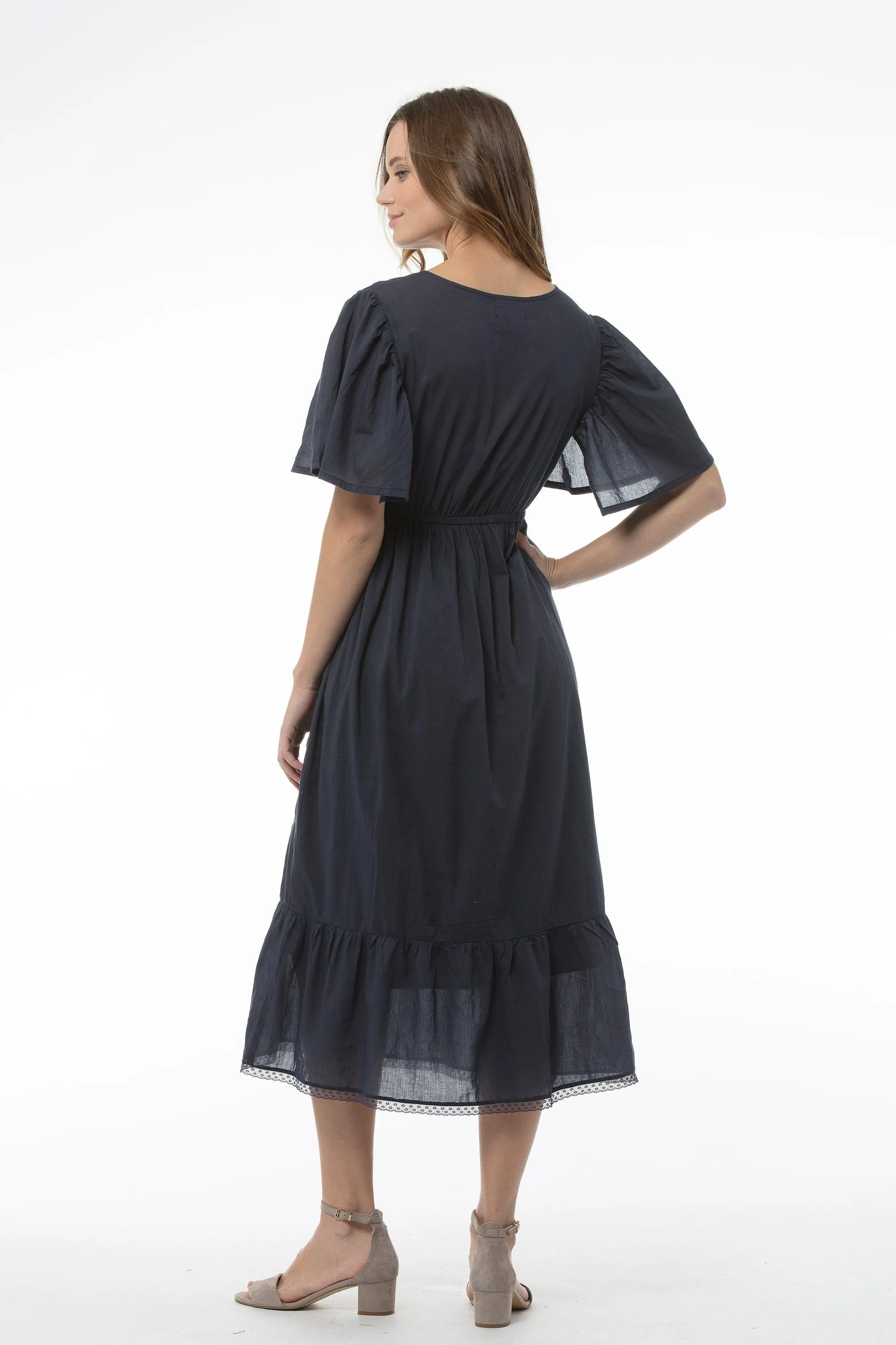 V-neck Navy Dress - Tabitha Dress