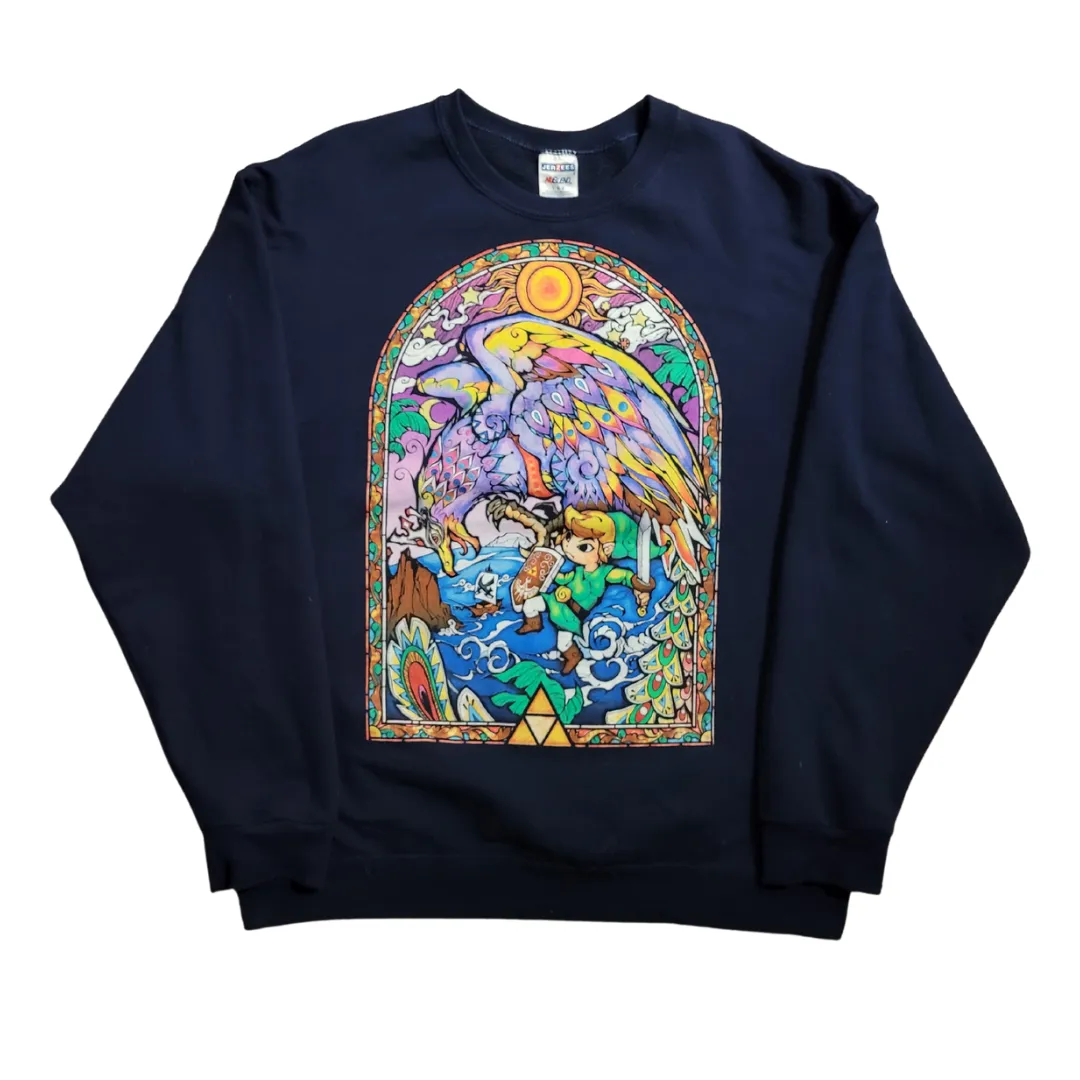 VINTAGE LEGEND OF ZELDA STAINED GLASS SWEATSHIRT