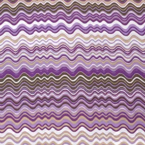 Viscose Blend Crepe - Waves - Purple