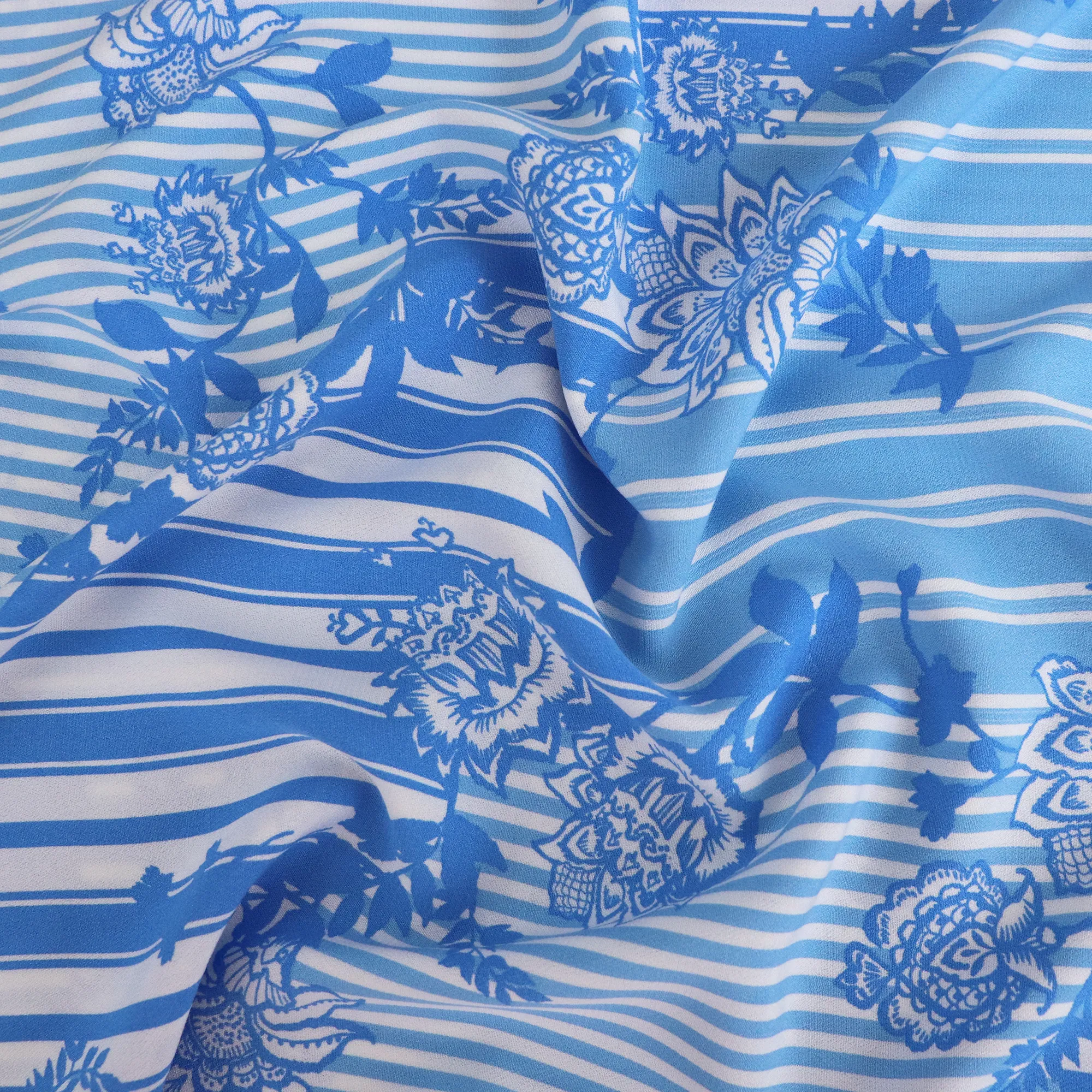 Viscose Crepe - Vintage Floral Stripe - SALE