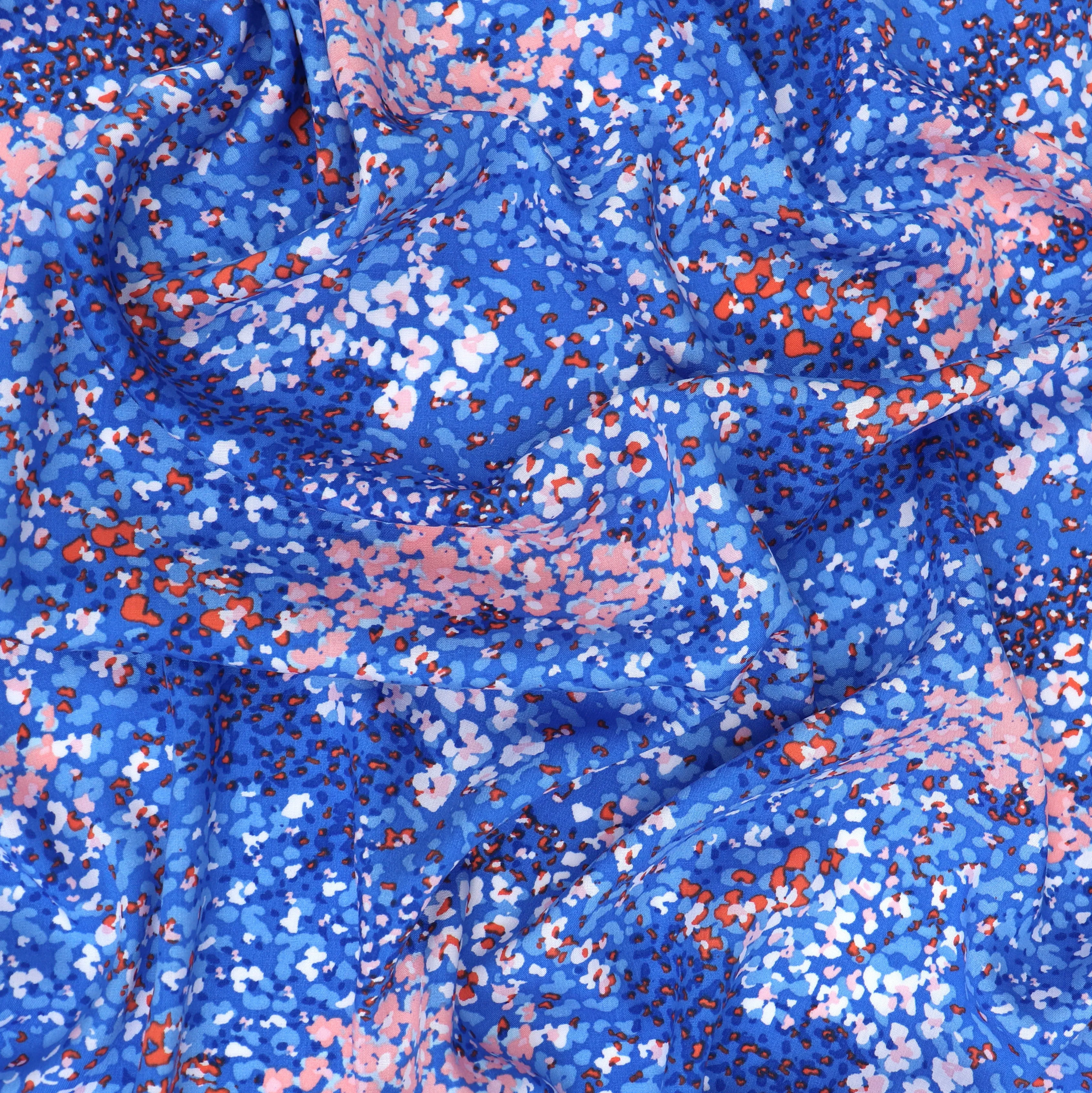 Viscose Lawn - Distant Flowers - Blue