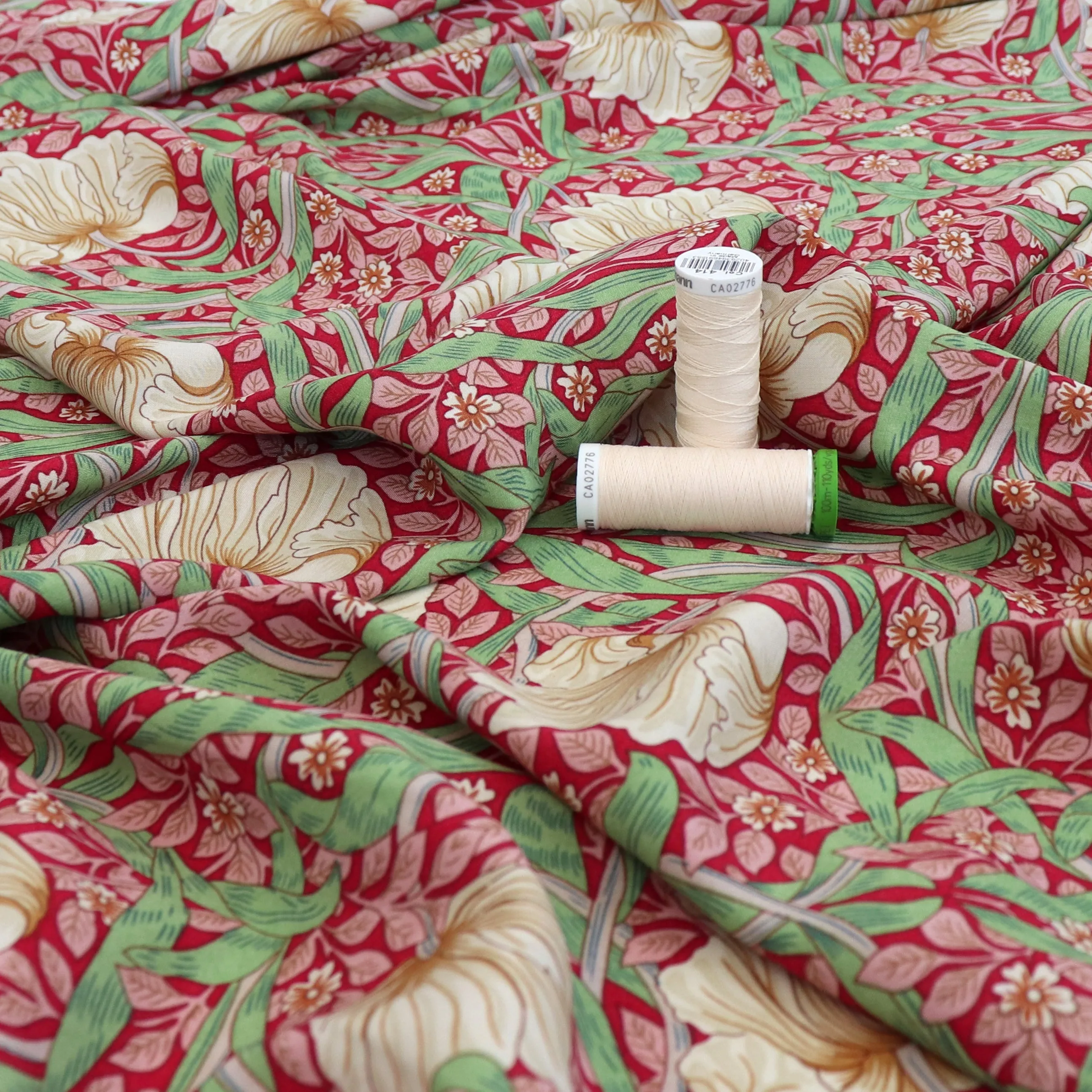 Viscose Lawn - Lily - Red