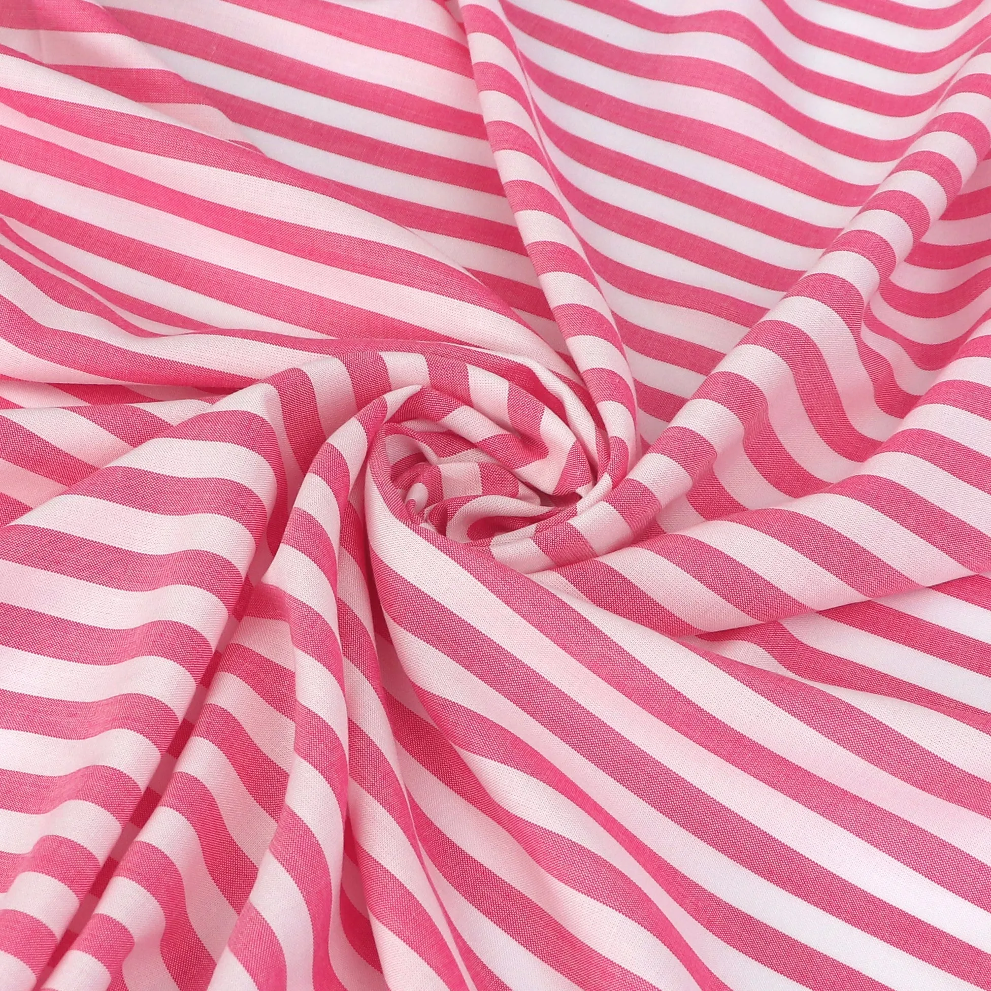 Viscose Lawn - Yarn Dyed Stripe - Pink