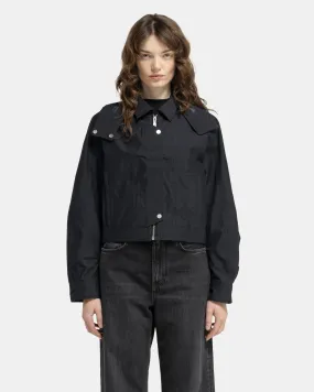 Waterproof Crop Rain Jacket in Black