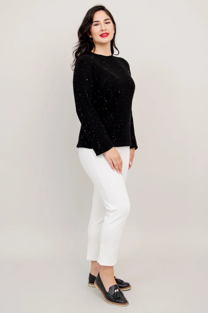 Whitaker Sweater, Black Sparkle, Cashmere