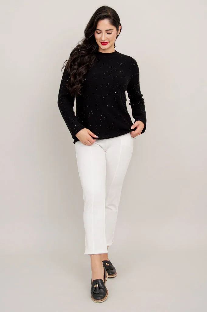 Whitaker Sweater, Black Sparkle, Cashmere