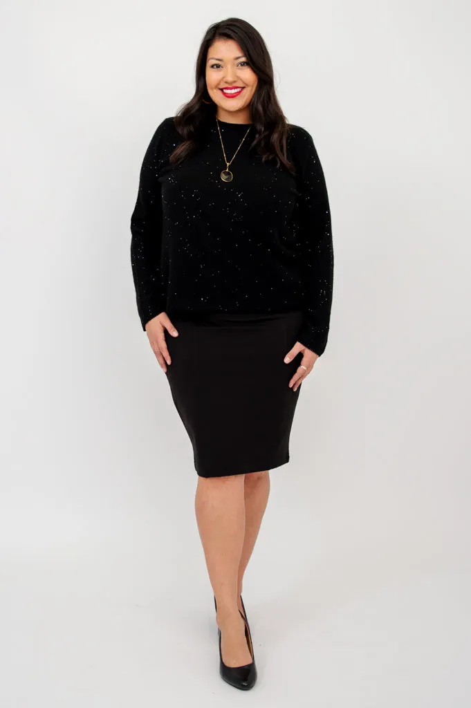 Whitaker Sweater, Black Sparkle, Cashmere