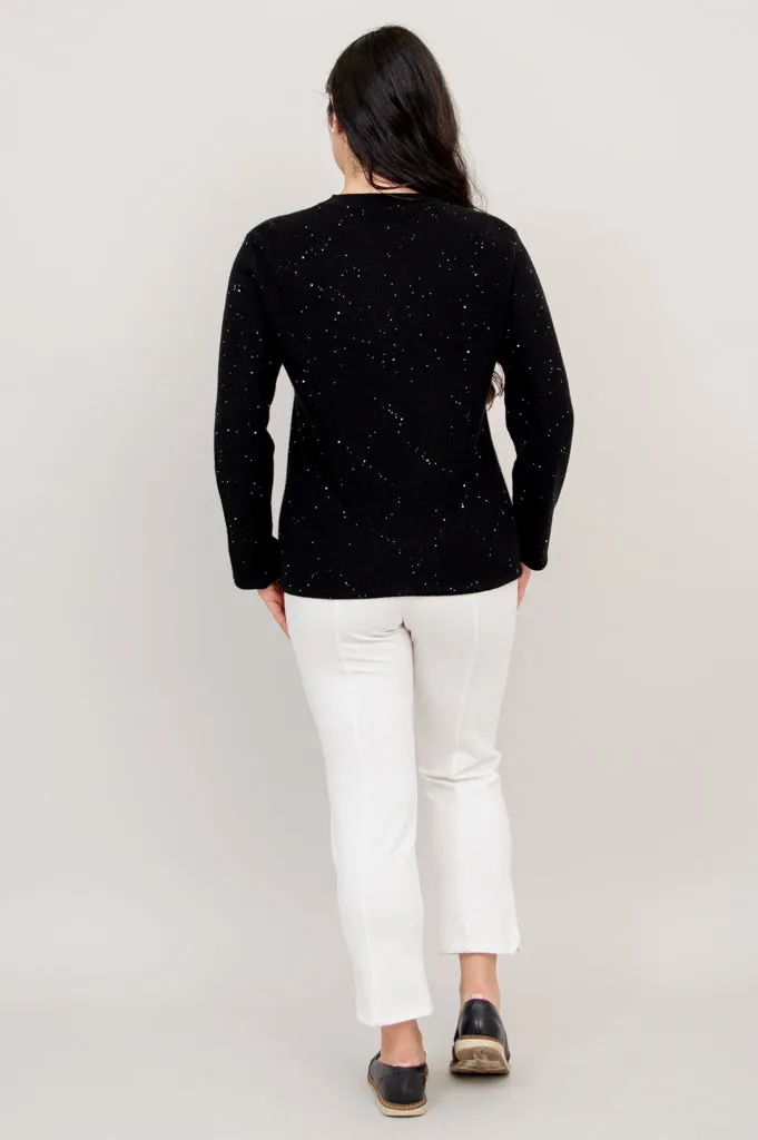 Whitaker Sweater, Black Sparkle, Cashmere