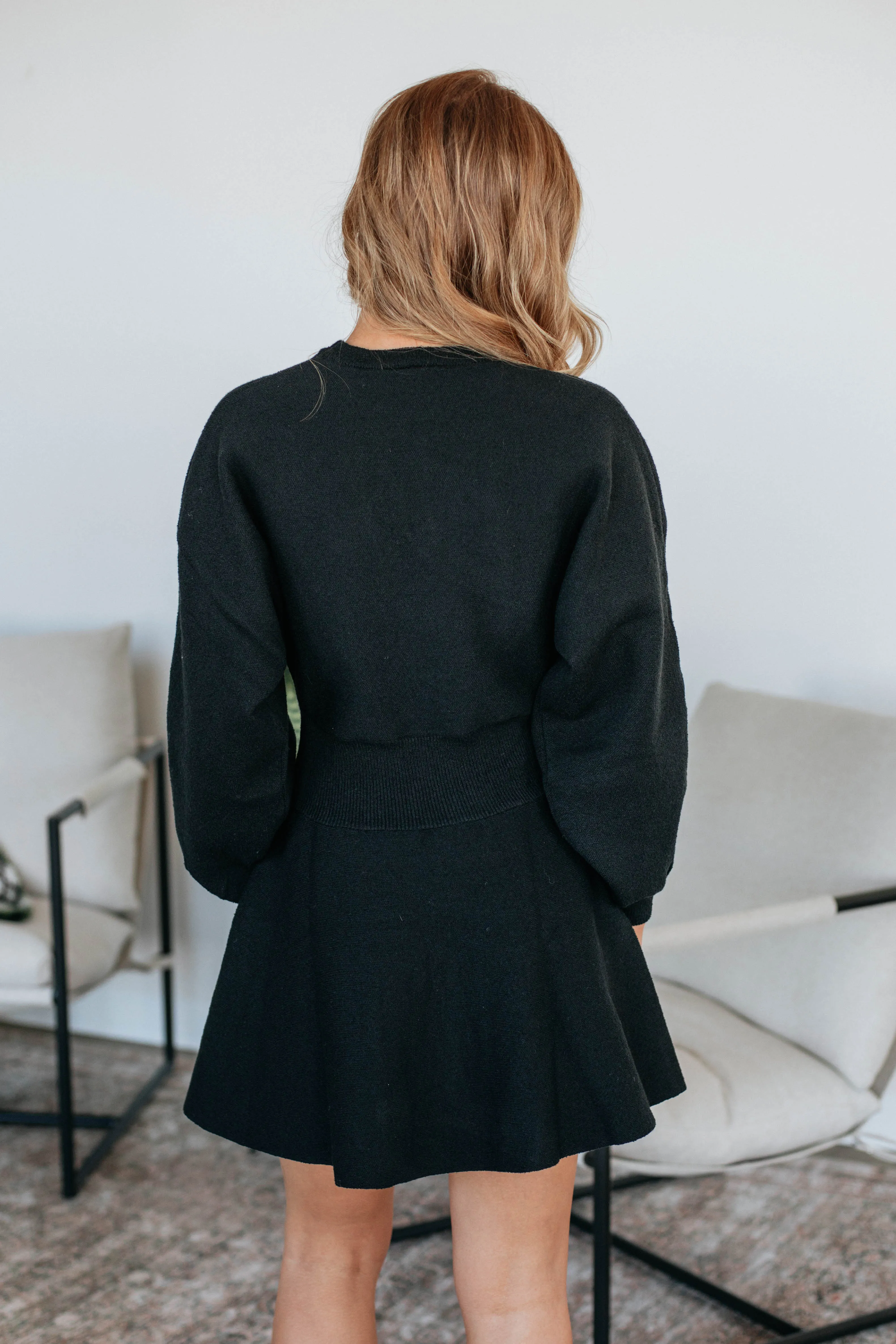 Whitney Sweater Dress - Black