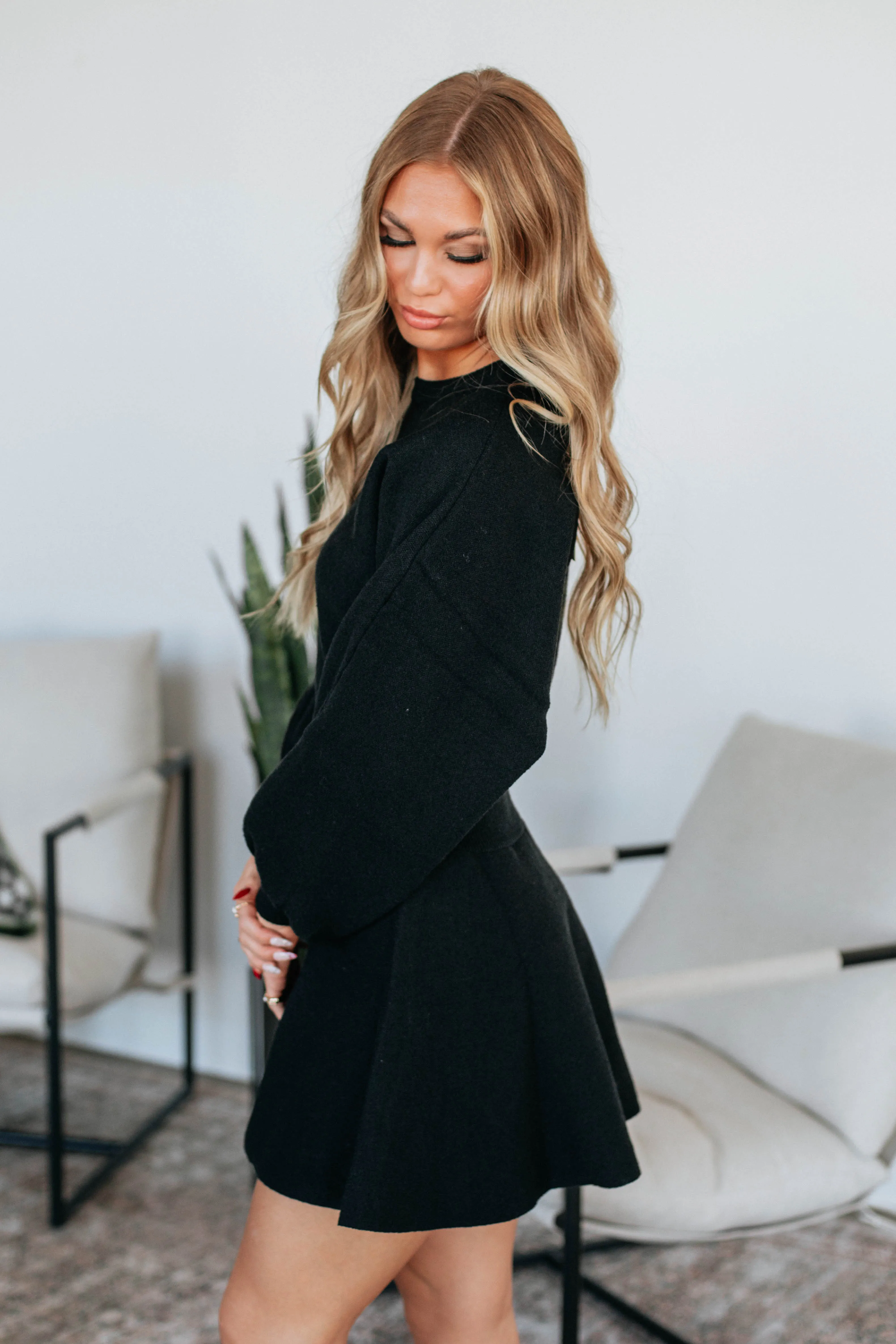 Whitney Sweater Dress - Black