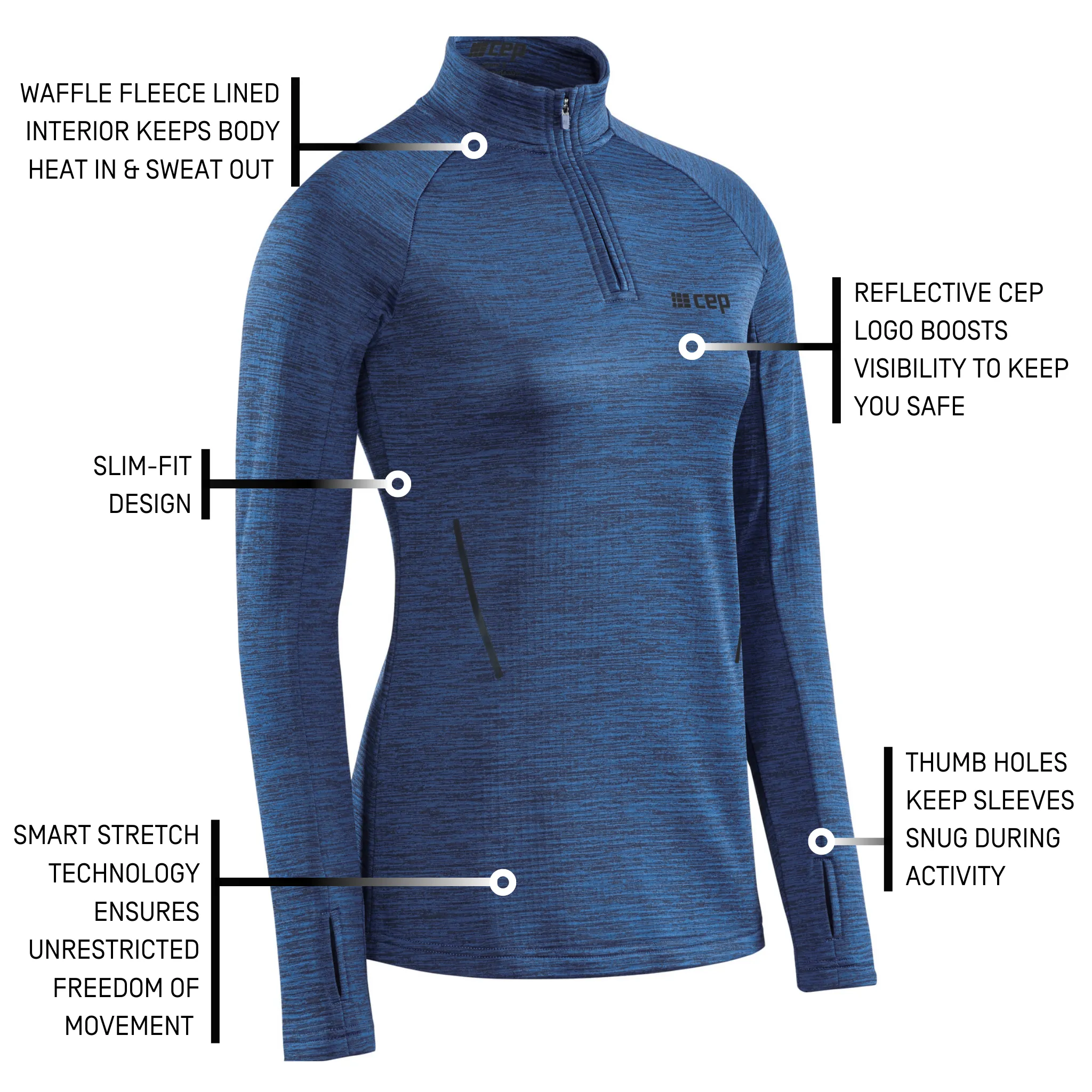 Winter Run Quarter Zip Pullover, Women