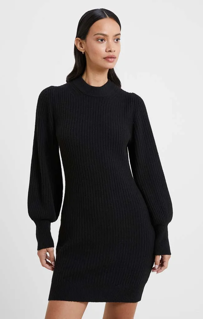 Women's Vhari Ribbed Crew Neck Mini Dress - Black