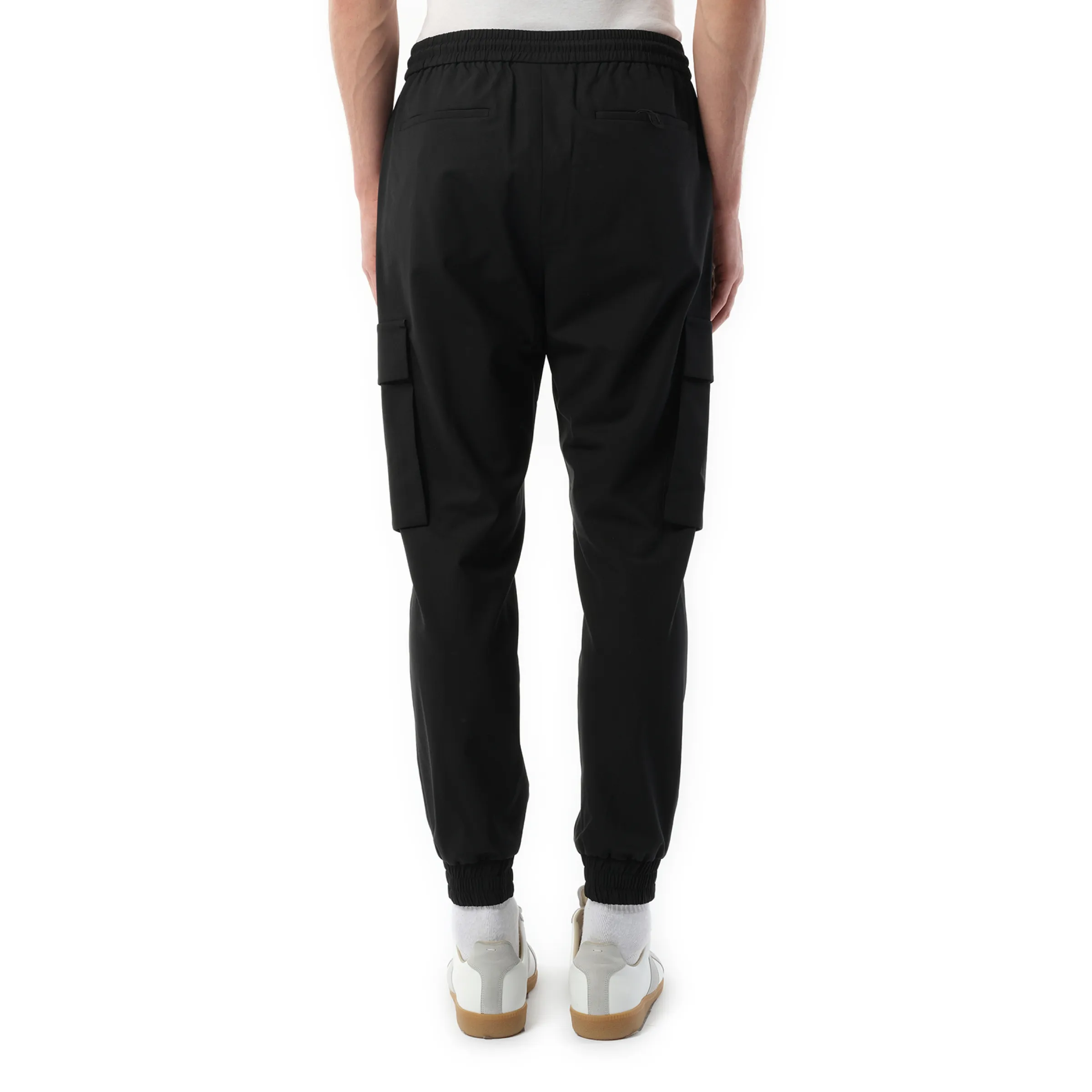 Wool Blended Cargo Pants in Black