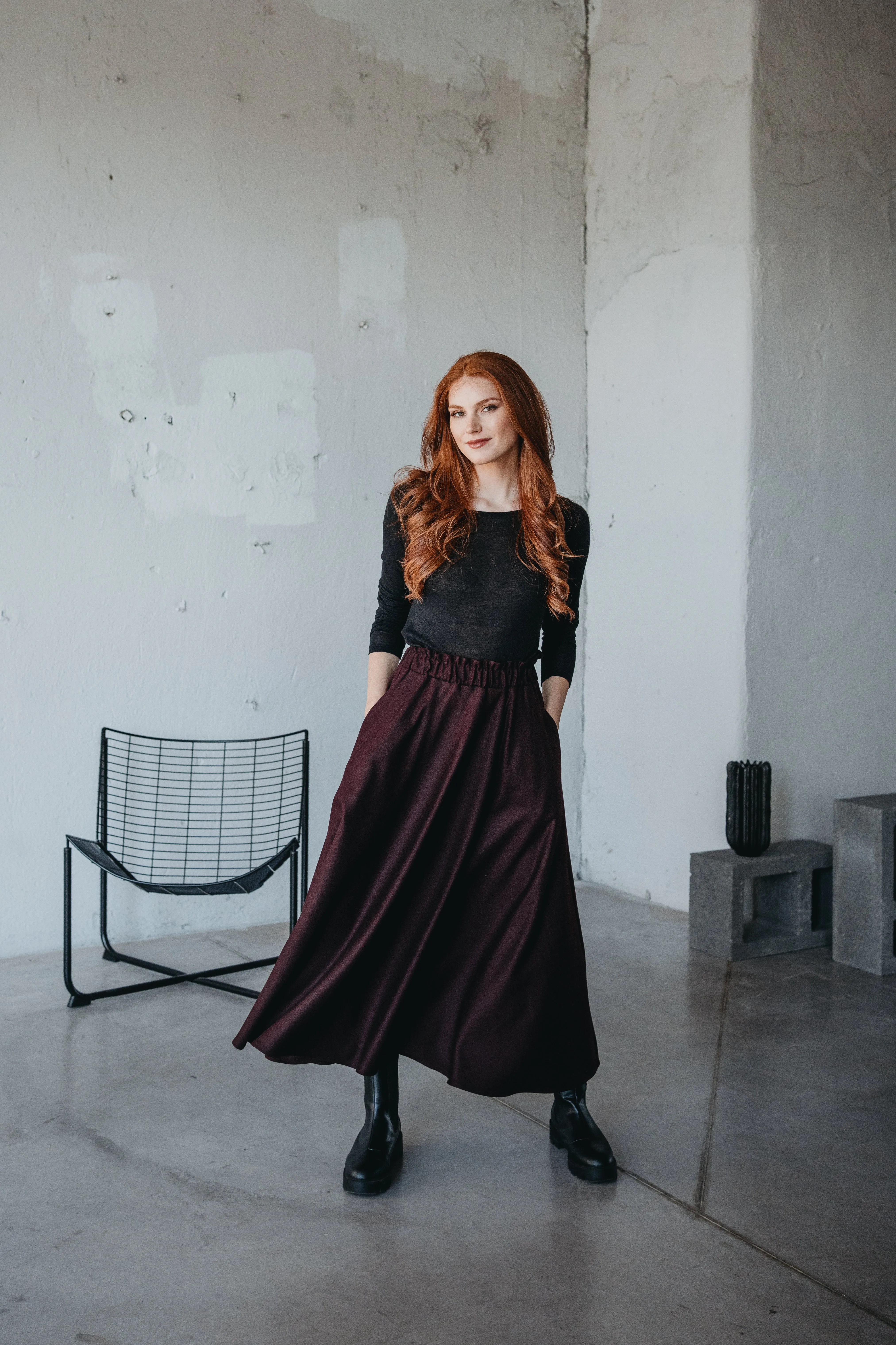 Wool Maxi Skirt